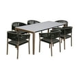 thumbnail image 1 of Armen Living Fineline and Doris 7PC Fabric Outdoor Dining Set in Brown/Charcoal, 1 of 8