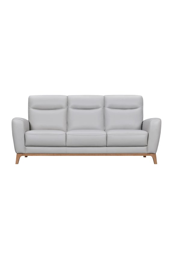 Greyson 83" Dove Gray Leather Sofa