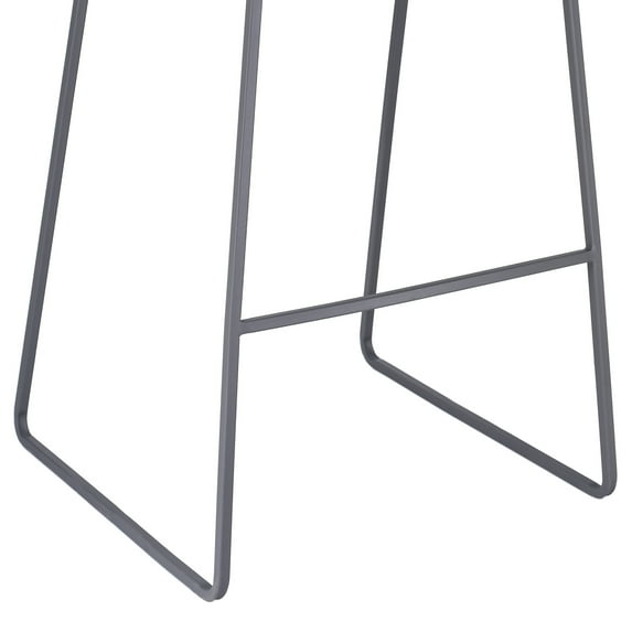 Armen Living Hamilton 30" Bar Height Barstool in Grey Powder Coated finish with Vintage Grey Faux Leather