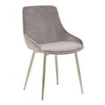 thumbnail image 1 of Heidi Gray Velvet Dining Accent Chair with Chrome Metal Legs, 1 of 8