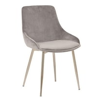 Heidi Gray Velvet Dining Accent Chair with Chrome Metal Legs