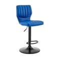 thumbnail image 1 of Bardot Adjustable Height Blue Faux Leather Swivel Bar Stool, 1 of 8