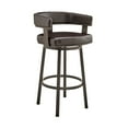 thumbnail image 1 of Armen Living Cohen30" Bar Height Swivel Bar Stool in Java Silver Finish and Chocolate Faux Leather, 1 of 10