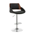 thumbnail image 1 of Colby Adjustable Black Faux Leather and Chrome Finish Bar Stool, 1 of 12