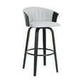 thumbnail image 1 of Diana 30" Swivel Black Wood Bar Stool in Light Gray Fabric, 1 of 13