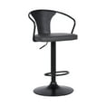 thumbnail image 1 of Eagle Adjustable Height Swivel Gray Faux Leather and Black Wood Bar Stool with Black Metal Base, 1 of 9