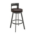 thumbnail image 1 of Armen Living Flynn26" Swivel Counter Stool in Brown Metal with Brown Faux Leather, 1 of 11