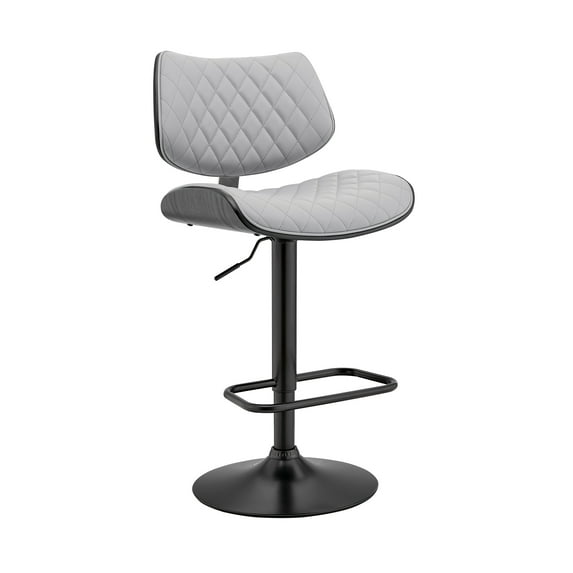Armen Living Indoor Leland Adjustable Cream Faux Leather and Chrome Finish Bar Stool