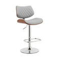 thumbnail image 1 of Leland Adjustable Gray Faux Leather and Chrome Finish Bar Stool, 1 of 11