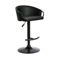 thumbnail image 1 of Montego Adjustable Black Faux Leather Swivel Barstool in Black Powder Coated Finish, 1 of 6