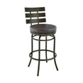thumbnail image 1 of Armen Living Indoor Natya Swivel Counter or Bar Stool in Black Finish with Gray Faux Leather, 1 of 7