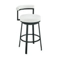 thumbnail image 1 of Armen Living Indoor Neura Swivel Counter or Bar Stool in Cloud Finish with White Faux Leather, 1 of 12