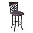 thumbnail image 1 of Armen Living Indoor Storm Barstool in Chrome finish with Walnut wood and Black Faux Leather, 1 of 6