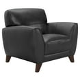 thumbnail image 1 of Armen Living Jedd Contemporary Chair in Genuine Black Leather with Brown Wood Legs, 1 of 5