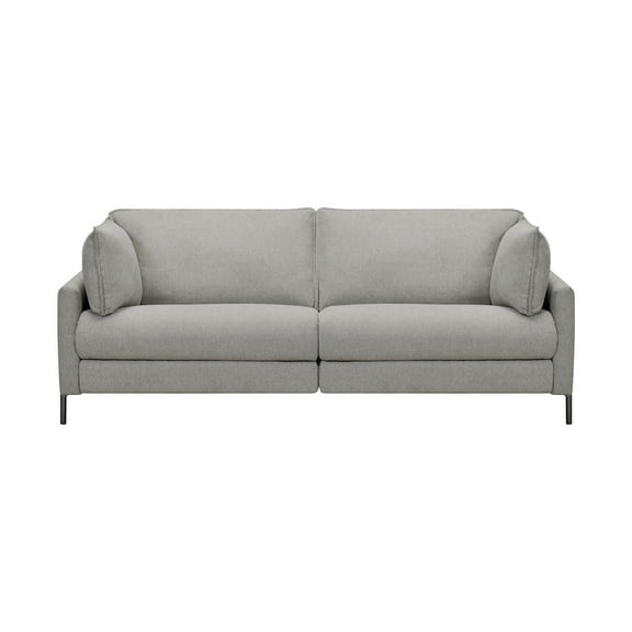 Armen Living Juliett 80" Modern Fabric Reclining Sofa in Gray