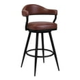 thumbnail image 1 of Armen Living Justin 26" Modern Metal Swivel Counter Stool in Black/Coffee, 1 of 5