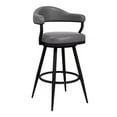 thumbnail image 1 of Armen Living Justin 30" Modern Metal Swivel Bar Stool in Black/Vintage Gray, 1 of 5
