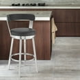 thumbnail image 1 of Armen Living Kobe 26" Faux Leather & Metal Swivel Counter Stool in Black/Steel, 1 of 10