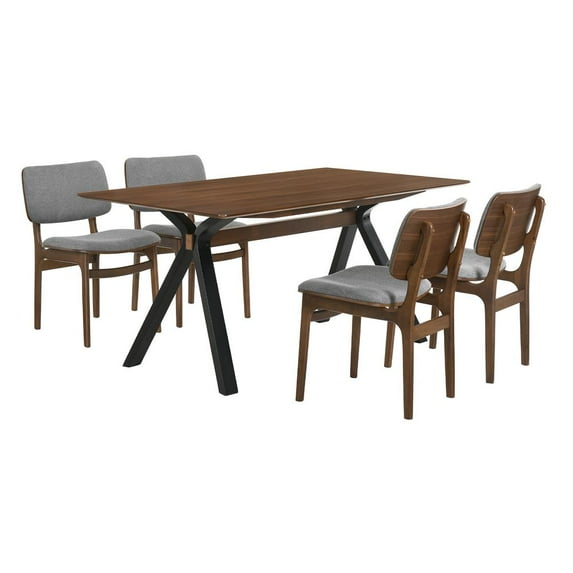 Laredo Lima 5 Piece Walnut Dining Set