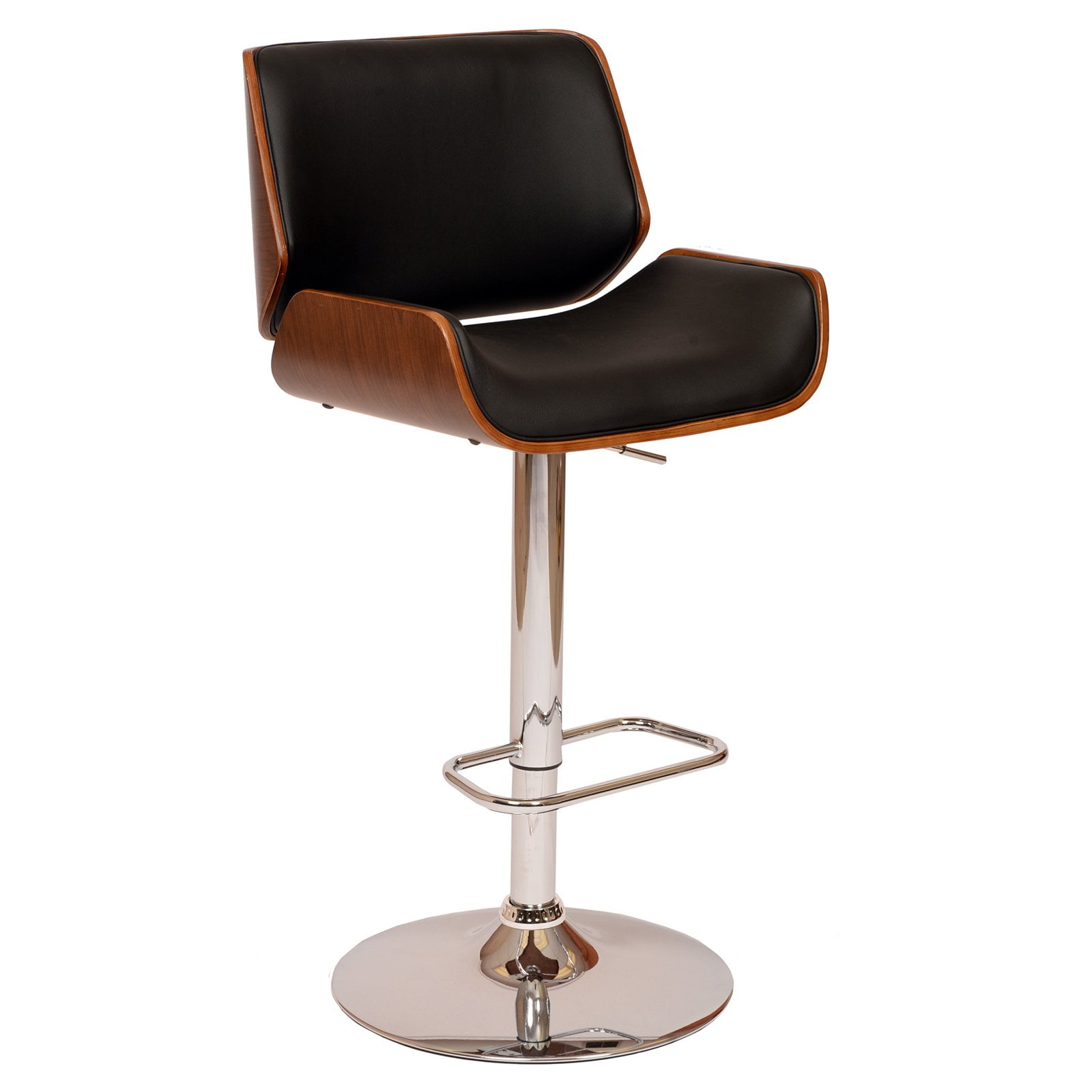 Contemporary London Swivel Barstool in Black Walnut