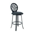 thumbnail image 1 of Armen Living Lotus Contemporary 26" Counter Height Barstool in Matte Black Finish and Grey Faux Leather, 1 of 6