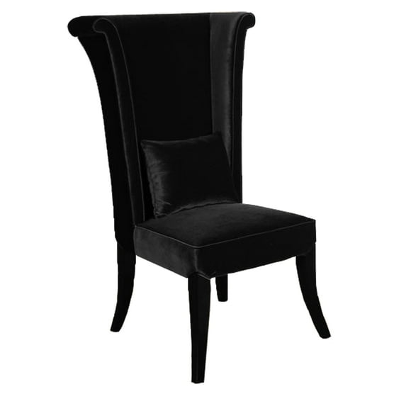 Armen Living Mad Hatter Dining Chair, Black Rich Velvet