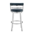 thumbnail image 1 of Quinn Contemporary Adjustable Swivel Accent Chair in Polished Steel Finish with Spa Blue Fabric, 1 of 5