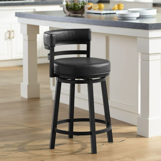 Armen Living Madrid Metal Swivel Bar Stool 26 1/2" High Modern Ford