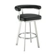 thumbnail image 1 of Magnolia 30" Swivel Bar Stool in Brushed Stainless Steel with Black Faux Leather, 1 of 6