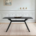 thumbnail image 1 of Margot Dark Gray Rectangular Dining Table with Black Finish, 1 of 6