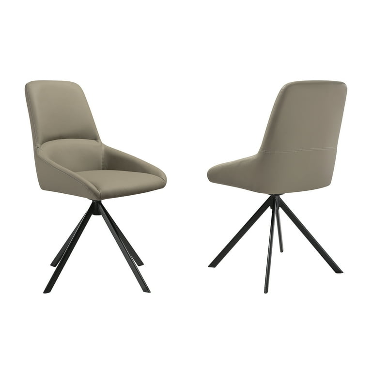 Set Of 2 Gray Faux Leather Metal Dining Chairs Set Of 2 Gray Faux Leather Metal Dining Chairs