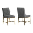 thumbnail image 1 of Armen Living Memphis Grey Velvet and Antique Brass Accent Dining Chair- Set of 2, 1 of 10