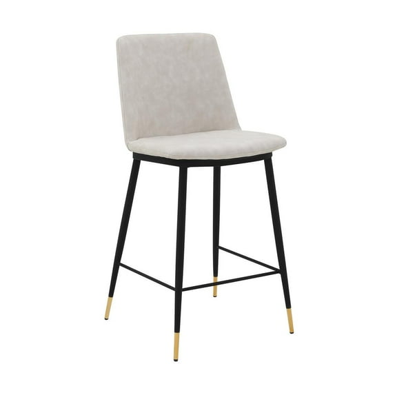 Messina 26" Modern Faux Leather and Metal Counter Height Bar Stool