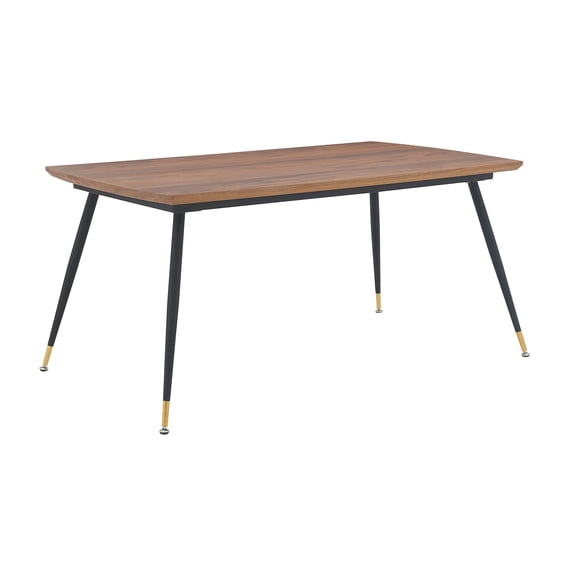 Armen Living Messina Contemporary Wood & Metal Dining Table in Walnut/Black