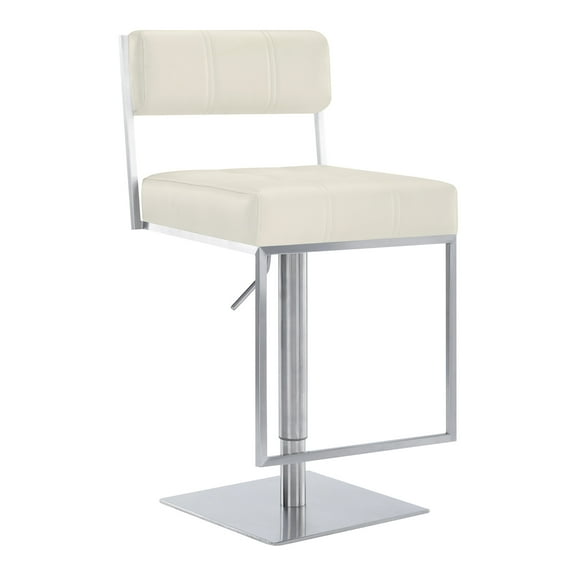 Armen Living Michele Modern Stainless Steel Swivel Barstool in Chrome