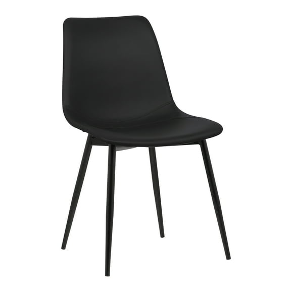Armen Living Monte Modern Faux Leather Dining Side Chair in Black