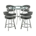 thumbnail image 1 of Armen Living Naomi and Chelsea 5-Piece Stainless Steel Dining Set in Gray/Silver, 1 of 5