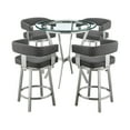thumbnail image 1 of Armen Living Naomi and Lorin 5PC Stainless Steel Counter Dining Set in Silver, 1 of 6