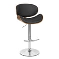 thumbnail image 1 of Armen Living Naples 34" Contemporary Faux Leather & Metal Bar Stool in Black, 1 of 10