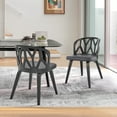 thumbnail image 1 of Nia Gray Faux Leather and Black Wood Dining Chairs - Set of 2, 1 of 3