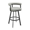 thumbnail image 1 of Armen Living Nolagam 26" Metal & Faux Leather Counter Stool in Black/Light Gray, 1 of 7