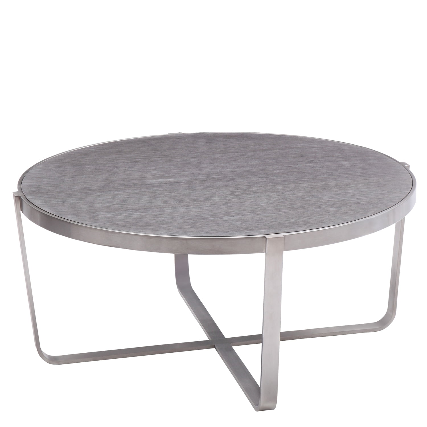 Armen Living Nova Round Coffee Table in Gray