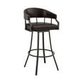 thumbnail image 1 of Armen Living Palmdale 26" Metal & Faux Leather Swivel Counter Stool in Brown, 1 of 12