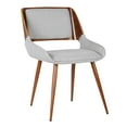 thumbnail image 1 of Armen Living Panda Modern Fabric Dining Chair in Walnut Wood and Gray, 1 of 8