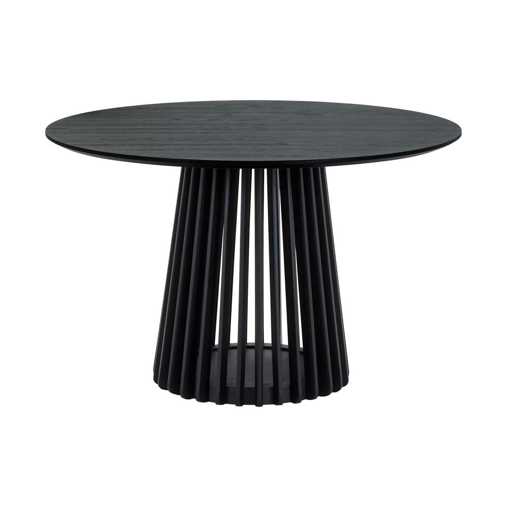 Armen Living Pasadena 47" Wood Round Dining Table in Black Oak Finish