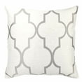 thumbnail image 1 of Paxton Contemporary Decorative Feather and Down Throw Pillow In Light Gray Jacquard Fabric, 1 of 2