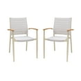 thumbnail image 1 of Armen Living Portals Outdoor Dining Chair - Aluminum - Set of 2 - Stackable - Coral Sand, 1 of 5