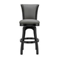 thumbnail image 1 of Armen Living Raleigh 26" Faux Leather Swivel Counter Stool in Gray/Black, 1 of 8
