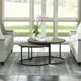 thumbnail image 1 of Rina Concrete and Black Metal 2 Piece Nesting Coffee Table Set, 1 of 7