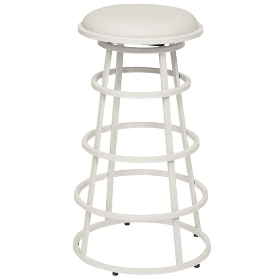 Armen Living Ringo 26" Backless White Metal Barstool, White